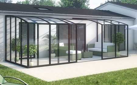 Abri de terrasse en verre exterieur