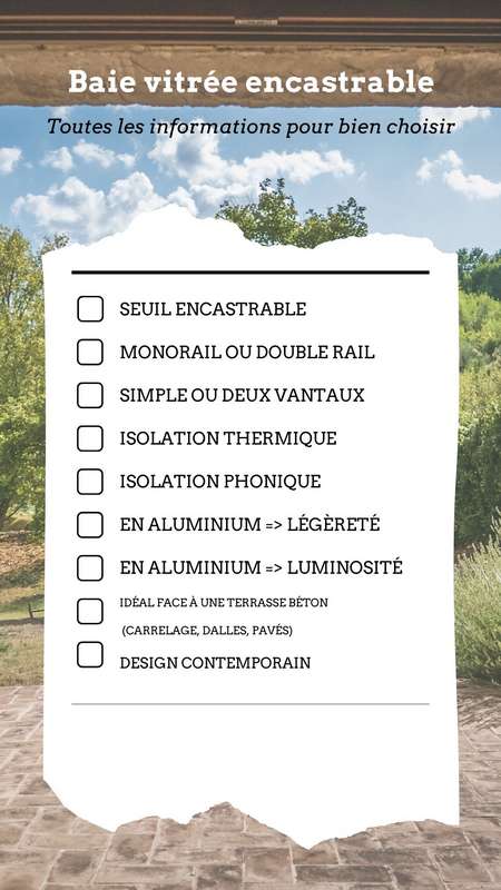 baie vitrée encastrable