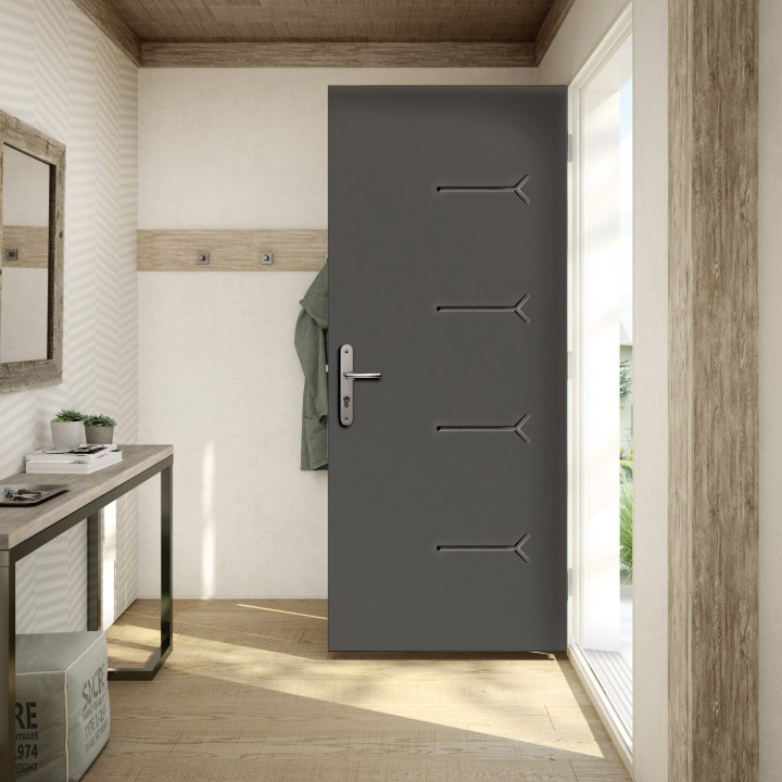 porte isolante gris anthracite