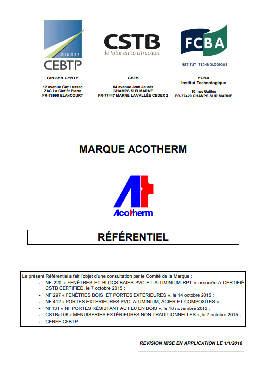 Référentiel ACOTHERM