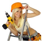 Artisan femme sexy perceuse à la main