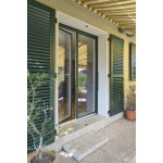 baie vitree verte blanc bicolore