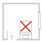 La tête du lit ne doit pas être collée contre le mur de la porte d'entrée.