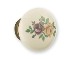 Bouton de porcelaine à fleur
