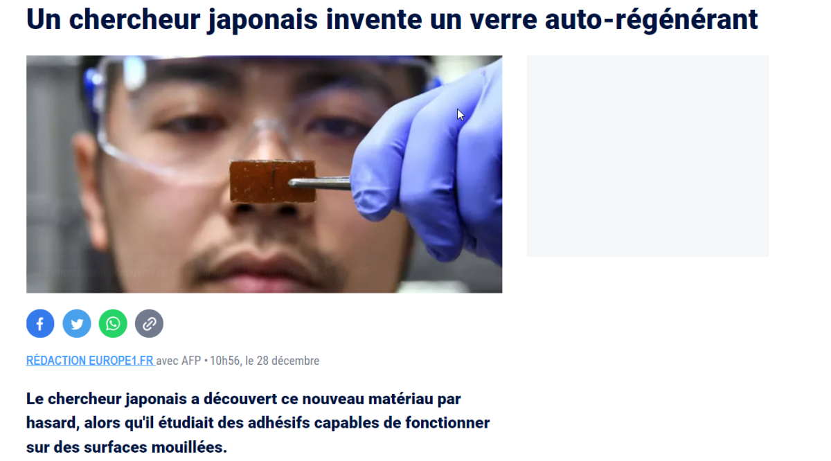 article afp verre auto-régénérant