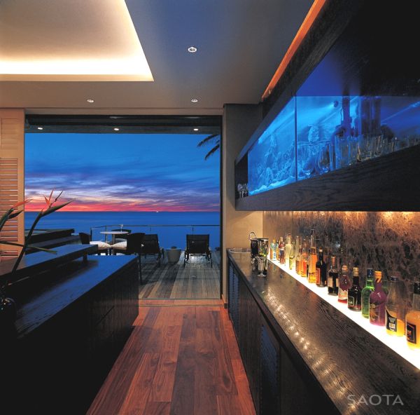 coucher de soleil maison mer