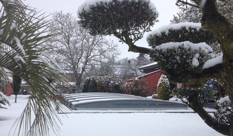 piscine fermée en hiver 